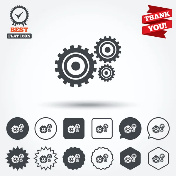 Cog settings sign icons — Stock Vector