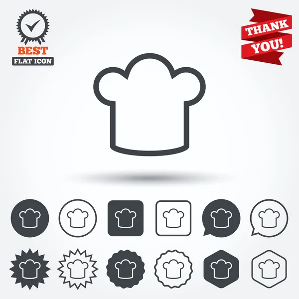 Chef hat sign icons — Stock Vector
