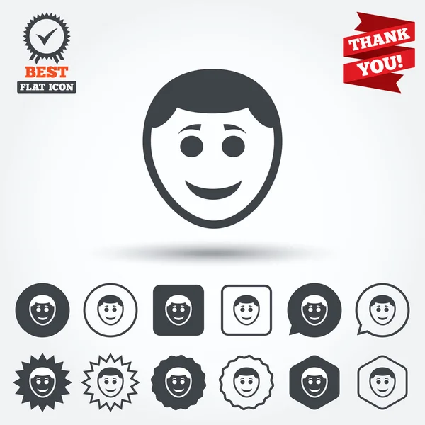 Sourire icônes visage — Image vectorielle
