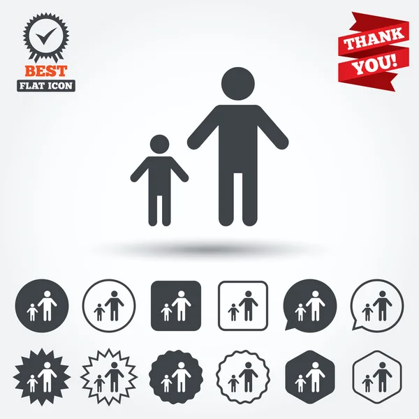 One-parent family  icons — Stock Vector