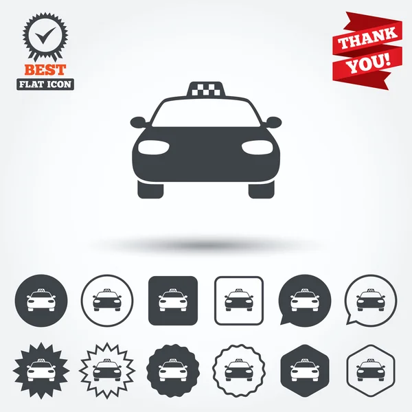 Taxi car sign icons — Stock Vector