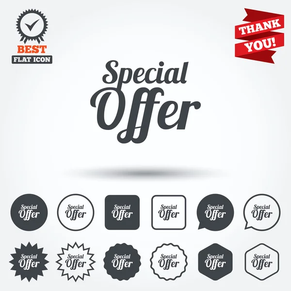 Special offer sign icons — Stock Vector