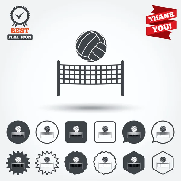 Pallavolo net ball icone — Vettoriale Stock