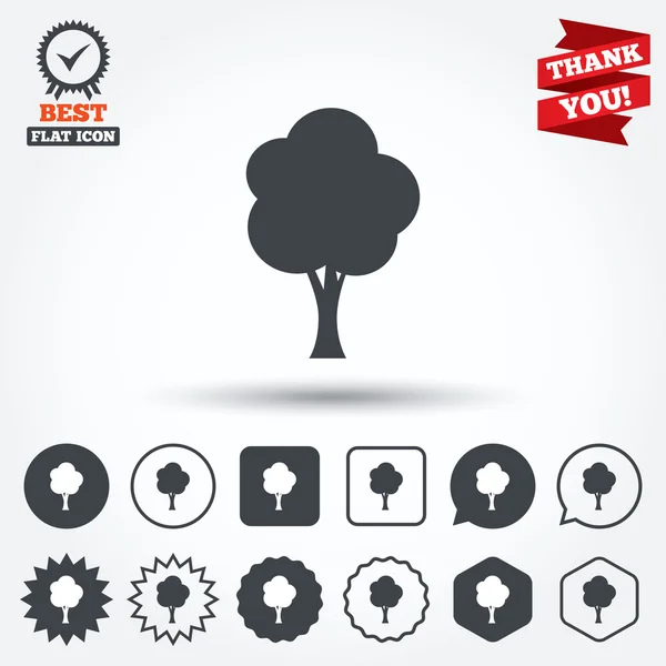 Árbol iconos signo — Vector de stock