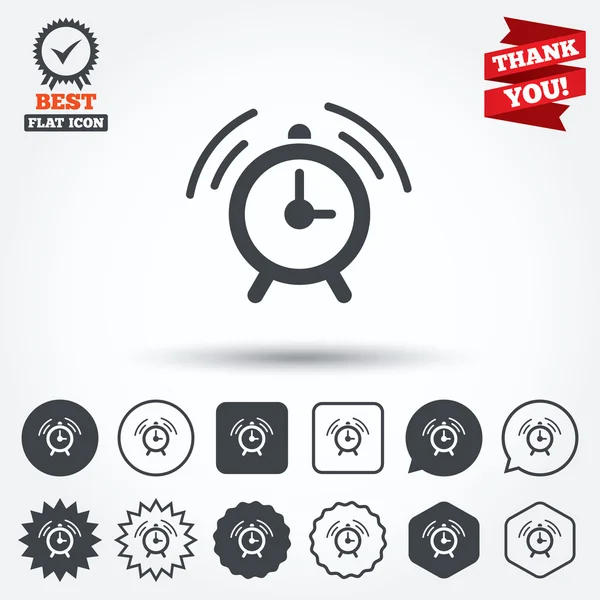 Signo de despertador iconos — Archivo Imágenes Vectoriales