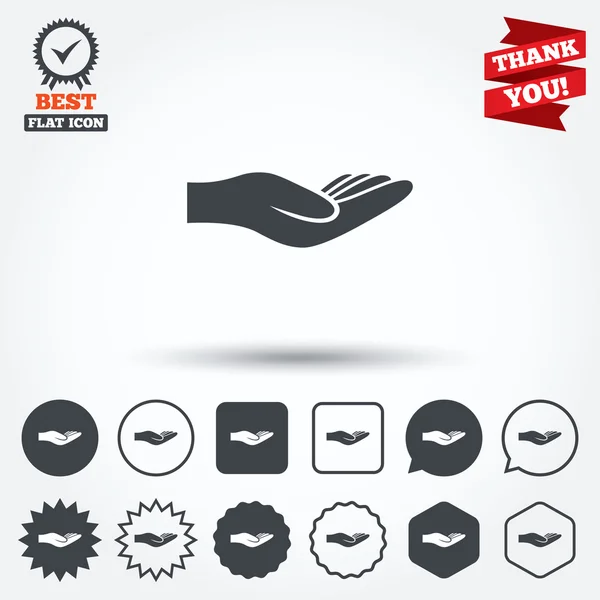 Donatie hand teken pictogrammen — Stockvector