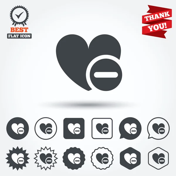 Heart sign icons — Stock Vector