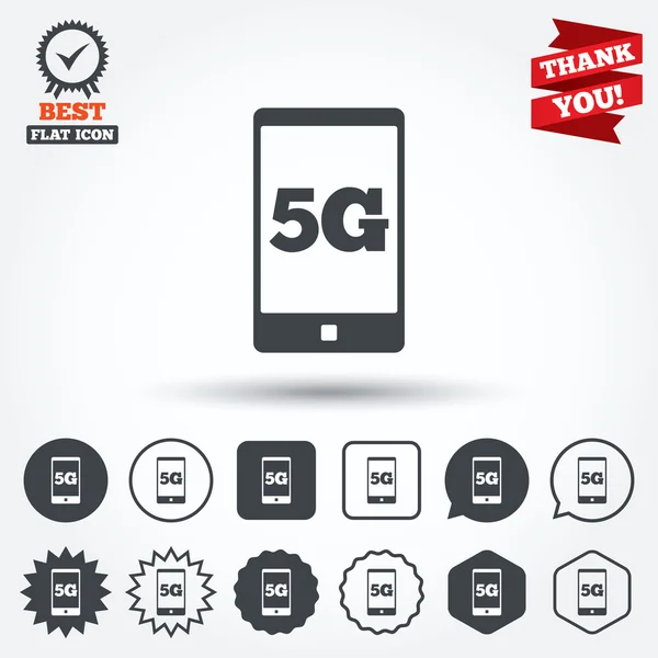 Icônes signe 5G — Image vectorielle