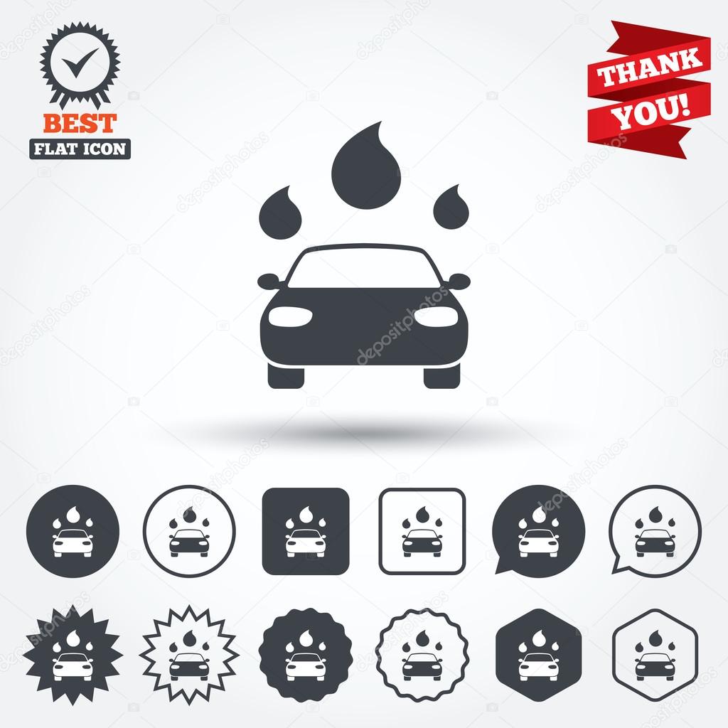 Car wash sign icons