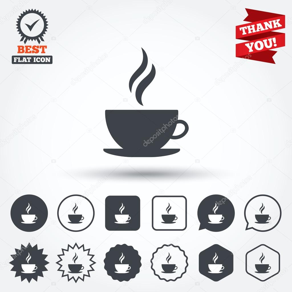 Coffee cup sign icons