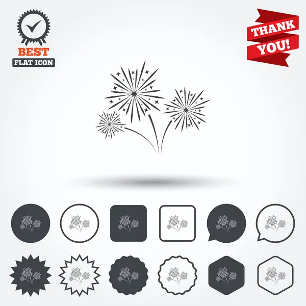 Fireworks sign icons — Stock Vector