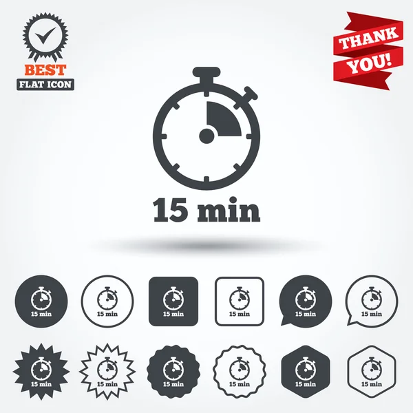 Timer sign icons — Stock Vector
