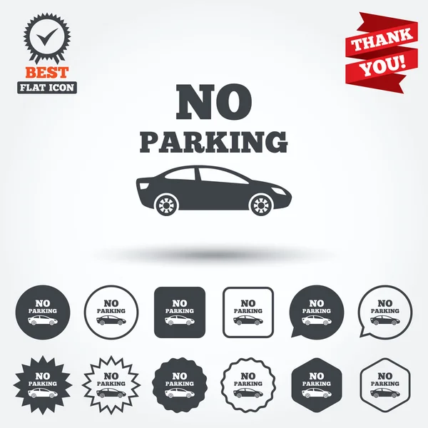 No parking sign icons — Stock Vector