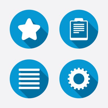 Yıldız ve menü listesi işaretleri.