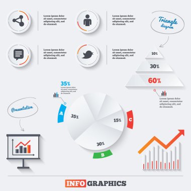 İnsan kişi ve paylaşım simgeleri.