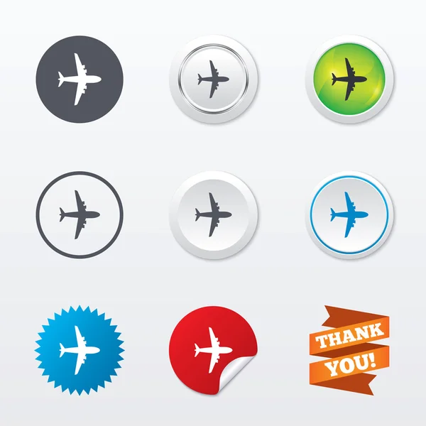 Signo de avión iconos — Vector de stock