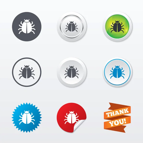 Icônes Bug signe — Image vectorielle