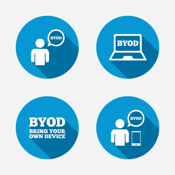 BYOD sign  icons — Stock Vector