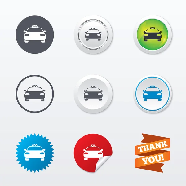 Taxi car sign icons — Stock Vector