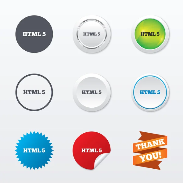 Ícones de sinal HTML5 — Vetor de Stock