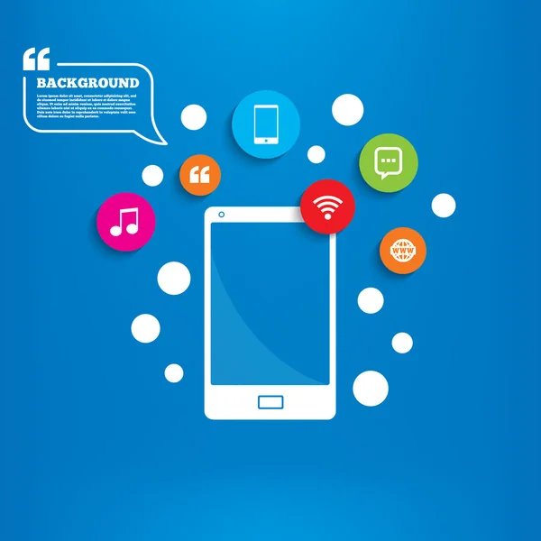Smartphone e chat bolla icone — Vettoriale Stock