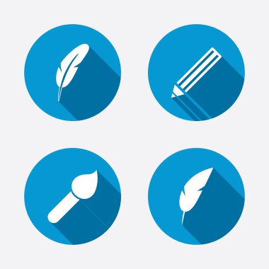 kuş tüyü retro kalem işaretleri.