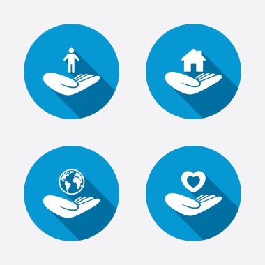 yardım simgeleri eller.