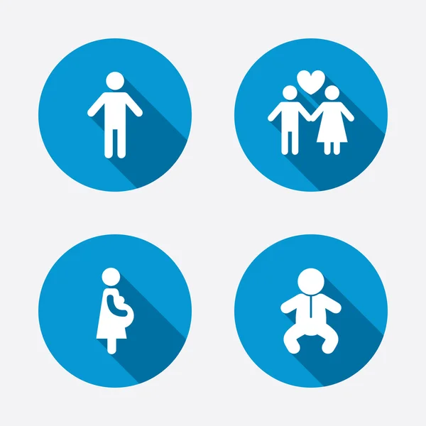 Family lifetime icons. — Stock Vector