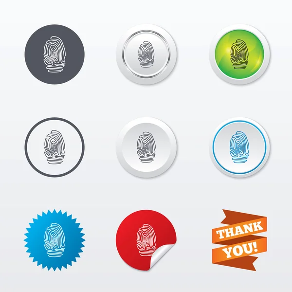 Icone del segno di impronte digitali — Vettoriale Stock