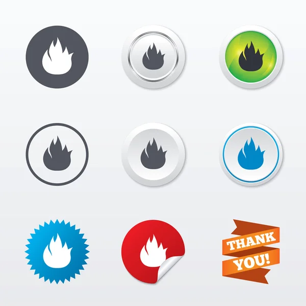 Fire flame sign icons — Stock Vector