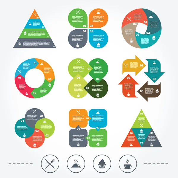 Icônes signe alimentaire . — Image vectorielle