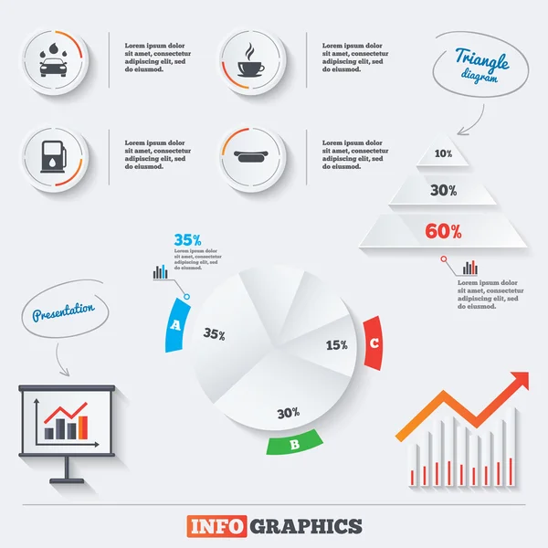 Benzine of gas station diensten pictogrammen. — Stockvector