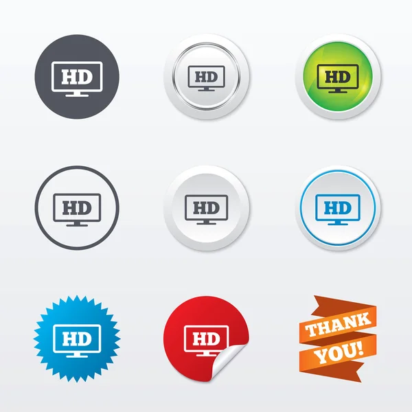 HD widescreen tv icons — Stock Vector