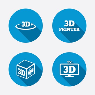 3D teknoloji simgeleri.