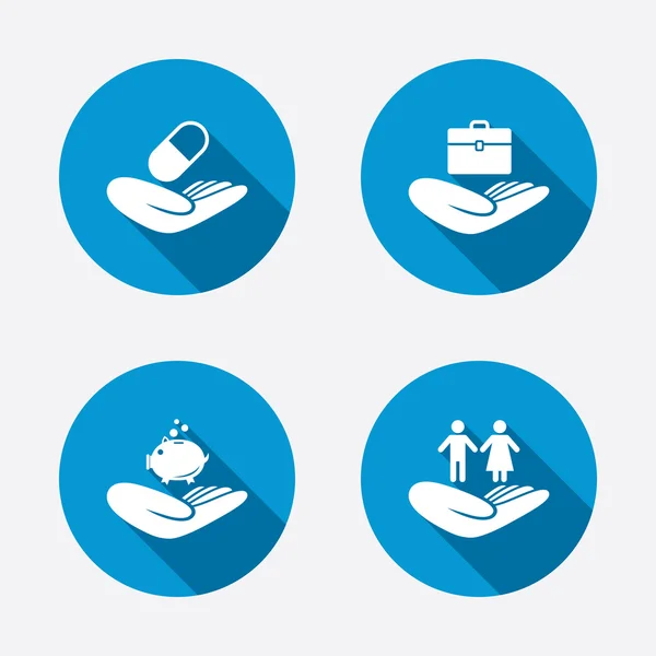 Ajudando ícones mãos . —  Vetores de Stock