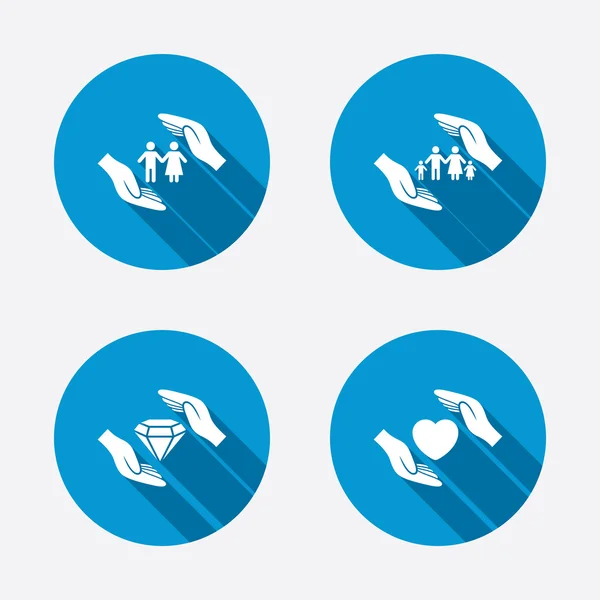 Hands insurance icons. — Stock Vector