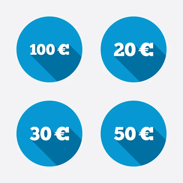 Dinero en euros iconos . — Vector de stock