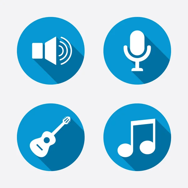 Elementos musicales iconos — Vector de stock