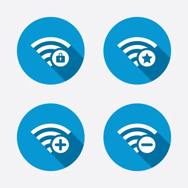 Ikony sieci bezprzewodowej WiFi. — Wektor stockowy