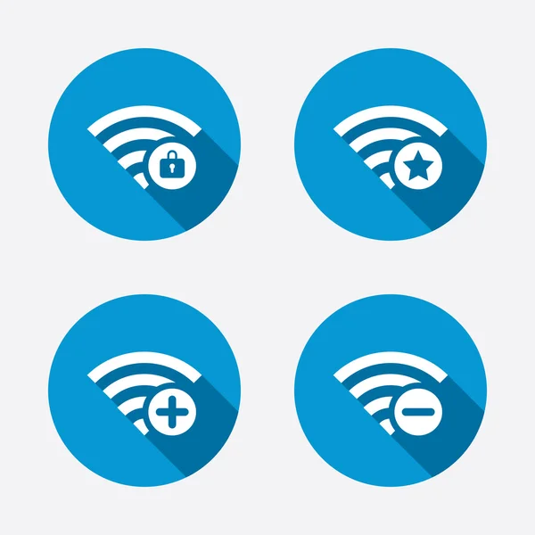 Wifi iconos de red inalámbrica . — Vector de stock