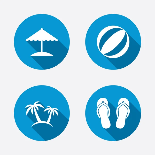 Strand vakantie pictogrammen. — Stockvector