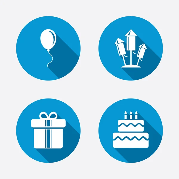 Iconos de fiesta de cumpleaños. — Vector de stock