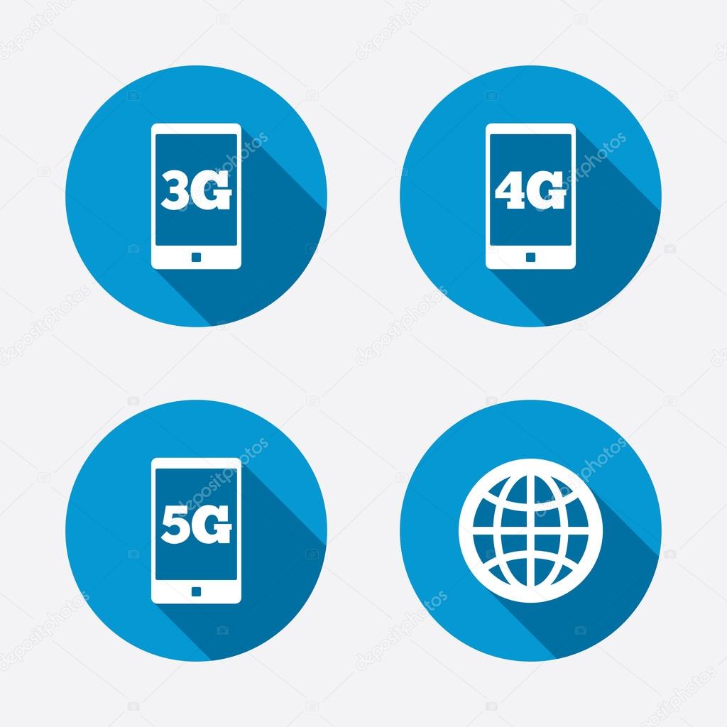 Mobile telecommunications icons.