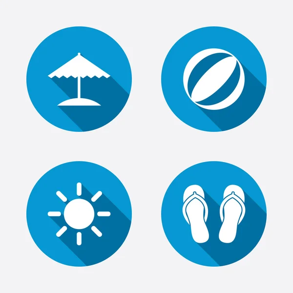 Beach holidays icons. — Stock Vector