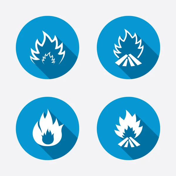 Eld flamma ikoner. — Stock vektor