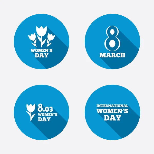 8 March Women's Day icons. — Stock Vector