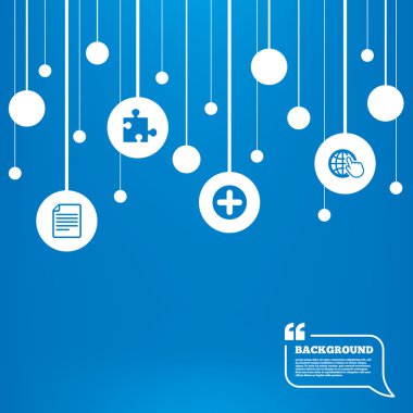 Artı daire ve bulmaca işaretleri.