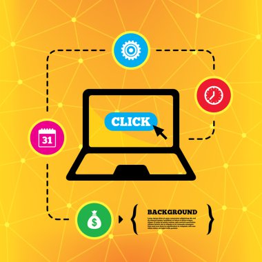 Takvim ve Usd para çantası simgeler