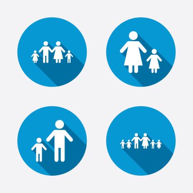 iki çocuk işaretleri ile aile