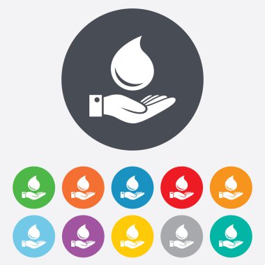 damla ve el işaretleri su